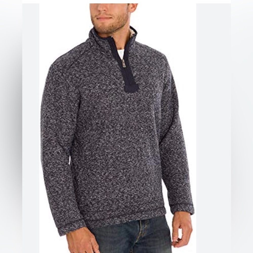 Orvis Sherpa Lined Fleece 1/4 Zip Pullover Sweater XL fall winter outdoors hike